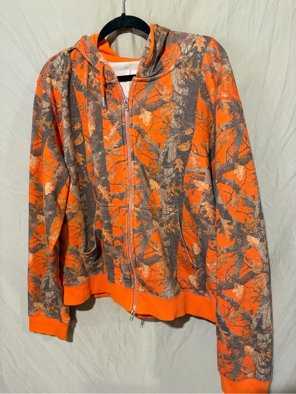 BDG Orange camo zip up hoodie